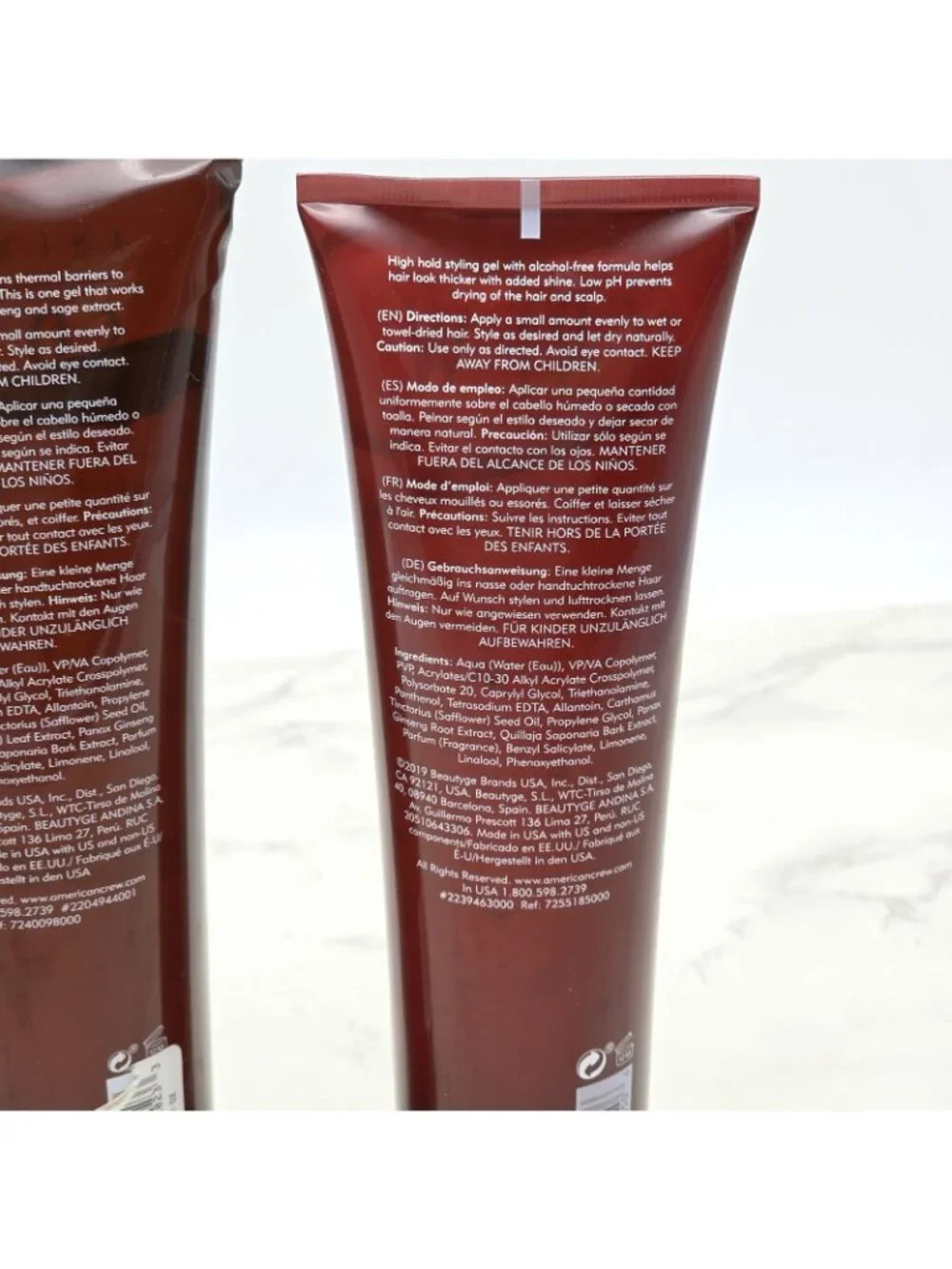 Lot of 2 American Crew Light and Firm Hold Styling Gel 13.1 oz and 8.4 oz NEW